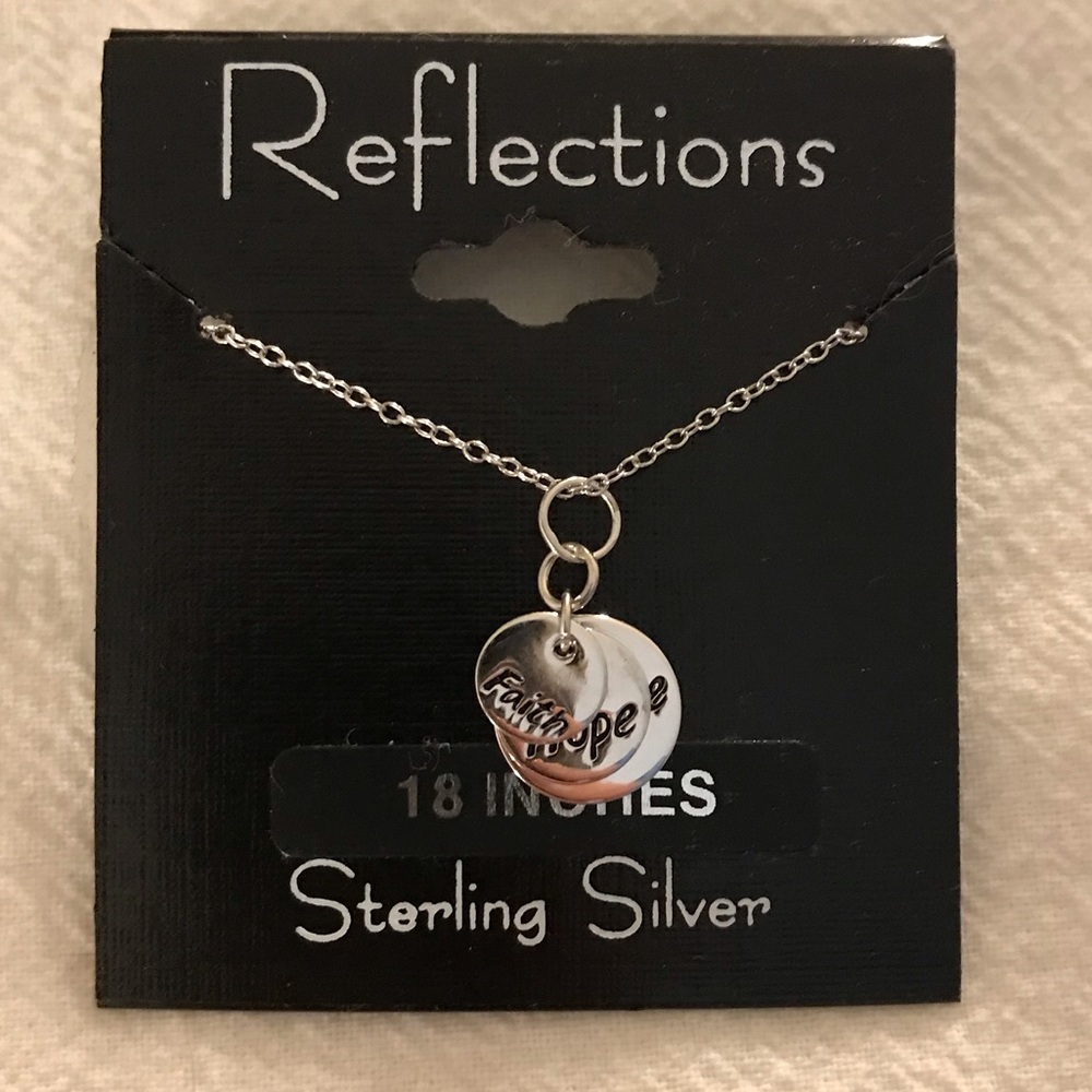 Sterling silver 3-charm necklace